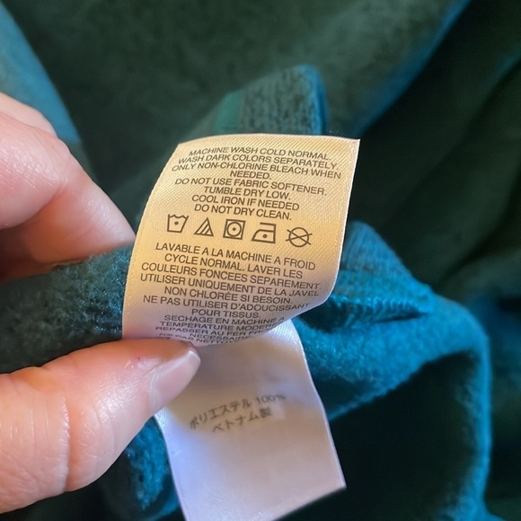 Lands’ End Mock Cross Neck Sweatshirt Teal Size Medium - Picture 9 of 9